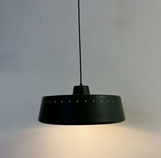 Lámpara colgante verde, diseño de mediados de siglo, década de 1970