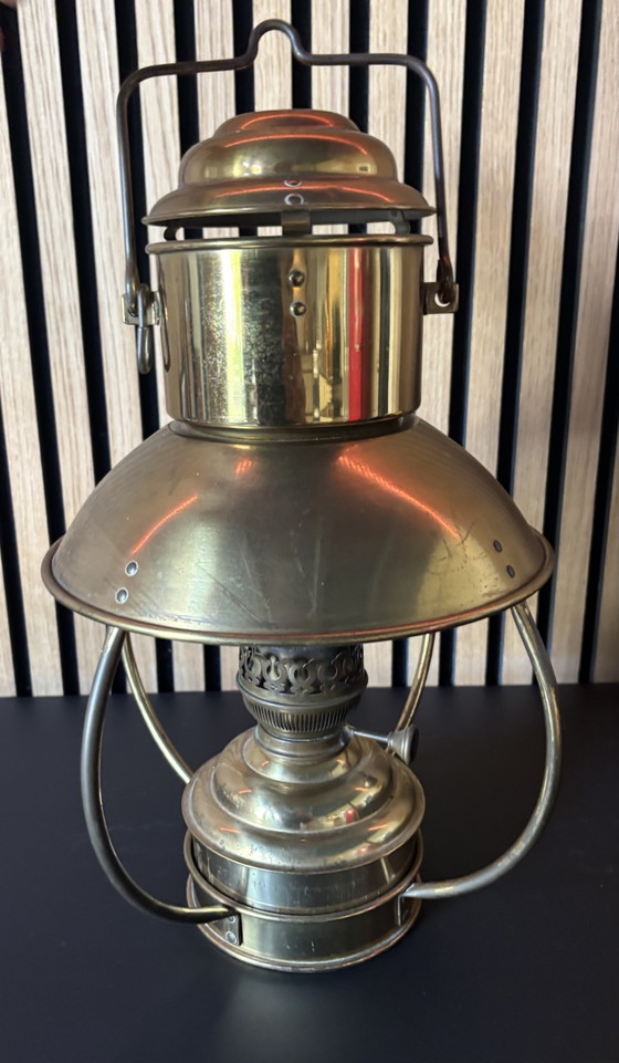 Lampada da Nave (1 di 2) Ottone – DHR & IDEAL Brenner, Lampade a sospensione, Brass (photo 6 of 8)