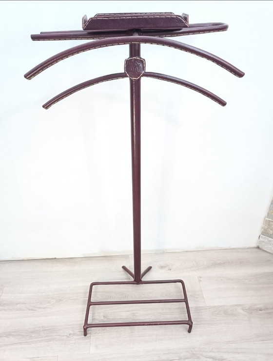 Image 1 of Servomuto rivestito in pelle di Jacques Adnet, 1950