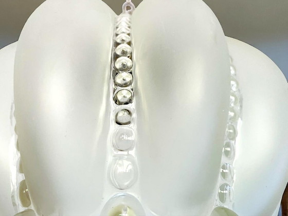 Image 1 of Große Mid-Century Modern Hängelampe aus mattiertem Glas, 1960er Jahre