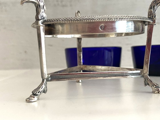 Image 1 of Saltcellars in Solid Silver (950°/°°°) Marked 1st Rooster Empire Consulate Period 1800