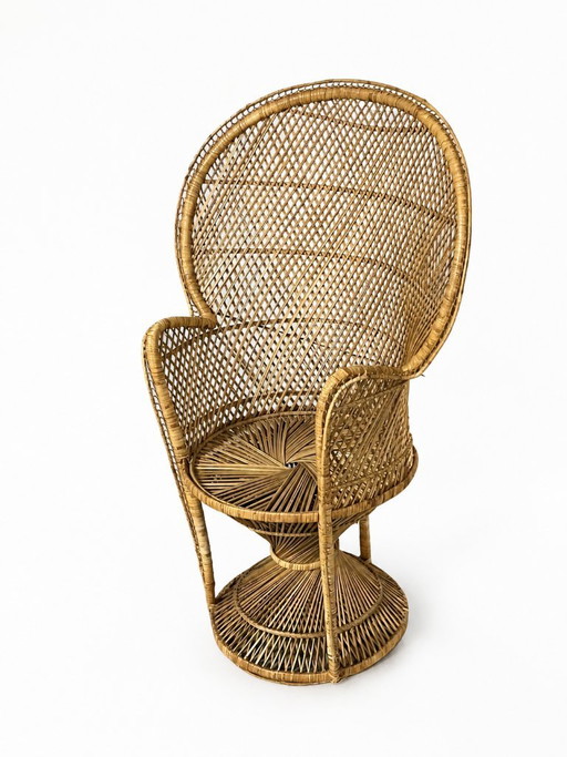 Vintage-Rattan-Pfauenstuhl / Rohé Noordwolde Stil / 60er-70er Jahre / Pfauenstuhl – fauteuils, Bamboo, Wicker