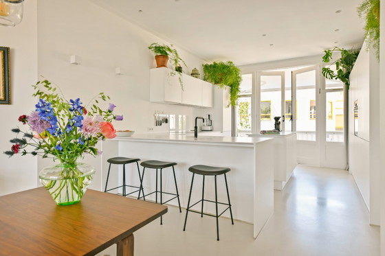 Image 1 of 4x Sgabello da bar Muuto Fiber Tube 65 cm in pelle nera