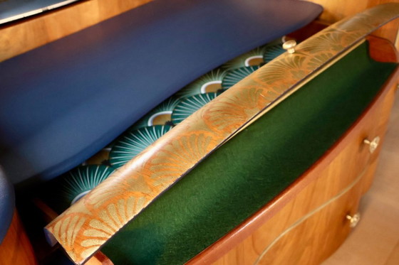 Image 1 of Tocador Art Déco restaurado de nogal con espejo