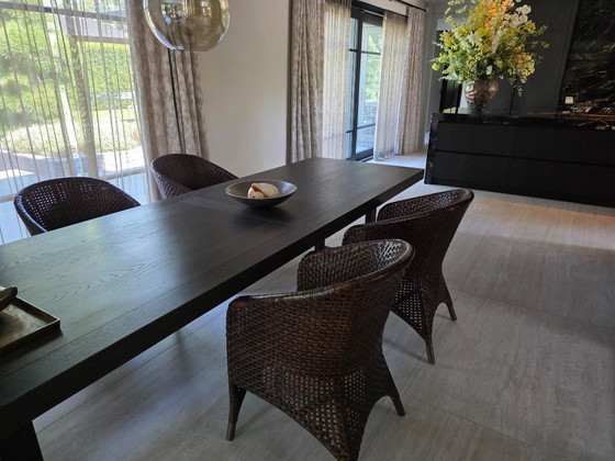4 M Design Dark Brown Woven Leather Dining Chairs – M Desighn (photo 3 of 17)
