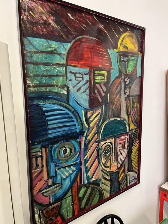 Image 1 of Painting "The Humanoids" by Patrick Boudon, circa 1980