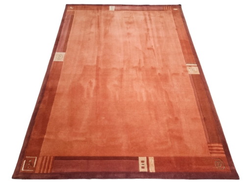 Handgeknüpfter moderner Nepal-Wollteppich, abstraktes Kürbismuster, 170 x 235 cm