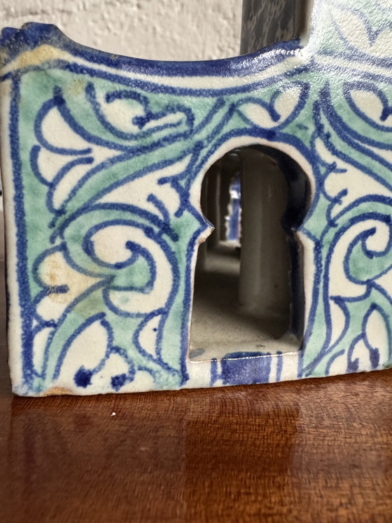 Image 1 of Antique Moroccan ceramic inkwell for illuminators