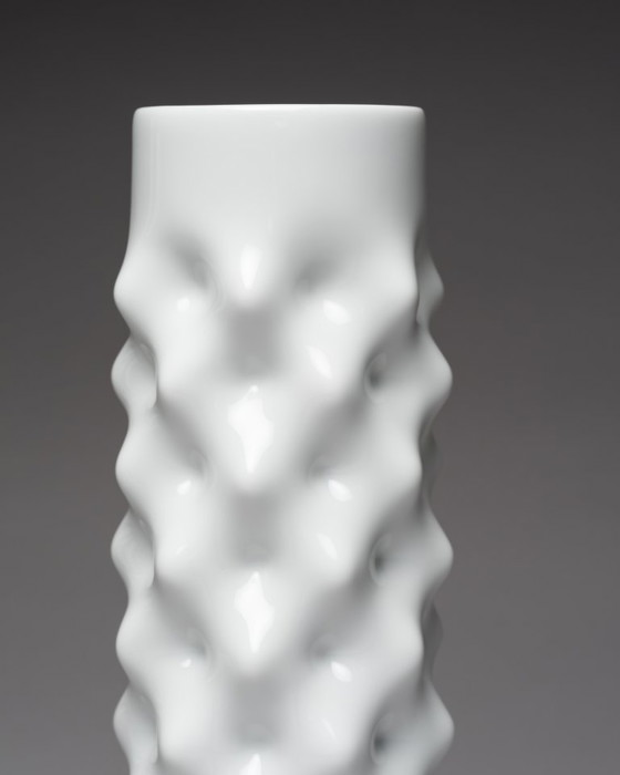 Image 1 of Vaso vintage Rosenthal Studio-Line "Vibrations" Duo Dieter Mankau argento e bianco