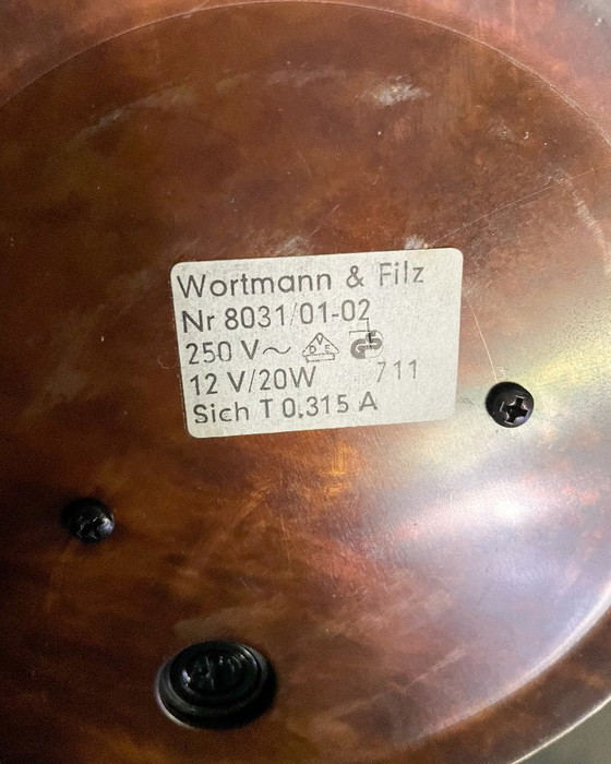 Image 1 of Wortmann & Filz messing tafellampen (Duitsland, jaren 60)