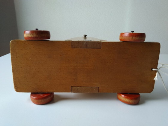 Image 1 of vintage wooden toy block mill, block cart