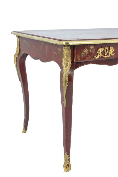 Image 1 of Bureau Plat de Style Louis XV à Décor de Scènes Lacustres, Circa 1850