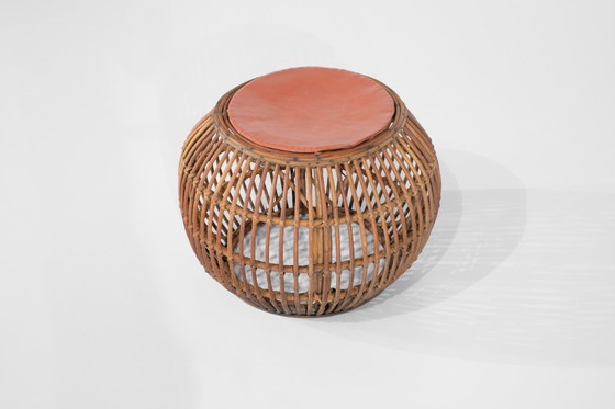 Image 1 of Sgabello vintage in rattan e vimini, Italia, anni '60.