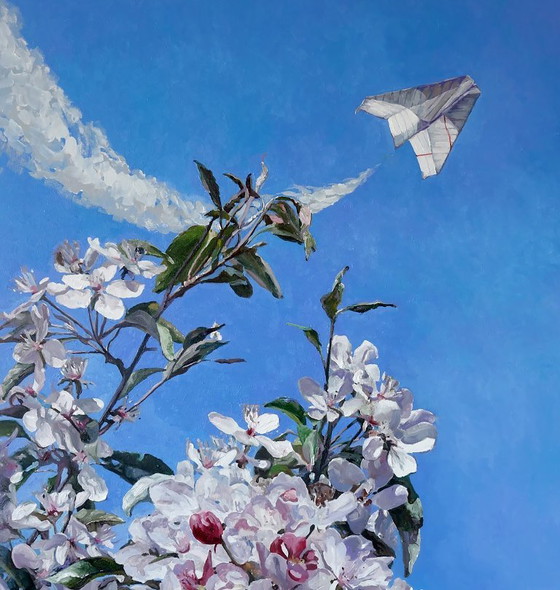 Original Oil Painting Modern Art Symbolism Sky Spring For Life – Paintings & Drawings, Canvas (photo 4 of 5)