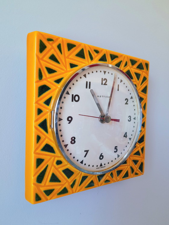 Image 1 of Hettich Ceramic Clock, Memphis 1980