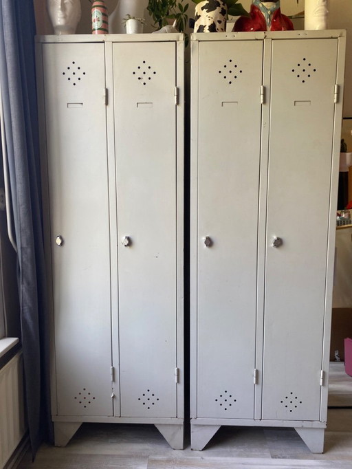 Locker Cabinets Vintage Industrial 2x