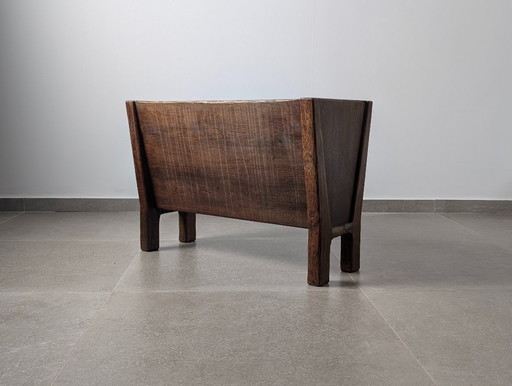 Wabi-Sabi Danish Solid Wood Planter, Aarhus, Denmark, 1940s