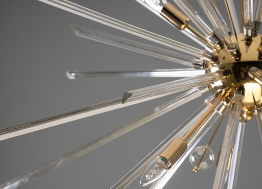 Lampadaire par René Roubíček, Nový Bor, Verre et Métal, 1960s