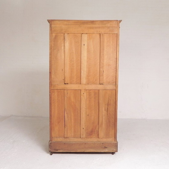 Image 1 of Eiken rolluikkast met 2 luiken boven elkaar, jaren 30