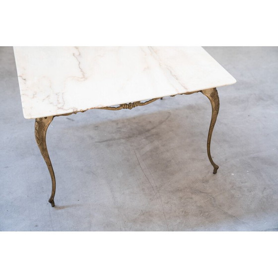 Image 1 of Vintage coffee table with brass frame and onyx top, 1960-1970