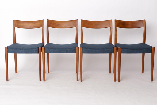 Set of 4 Yngve Ekström Kontiki Chairs | 1960s Swedish Teak | Hugo Troeds | Mid-Century Modern Dining Chairs