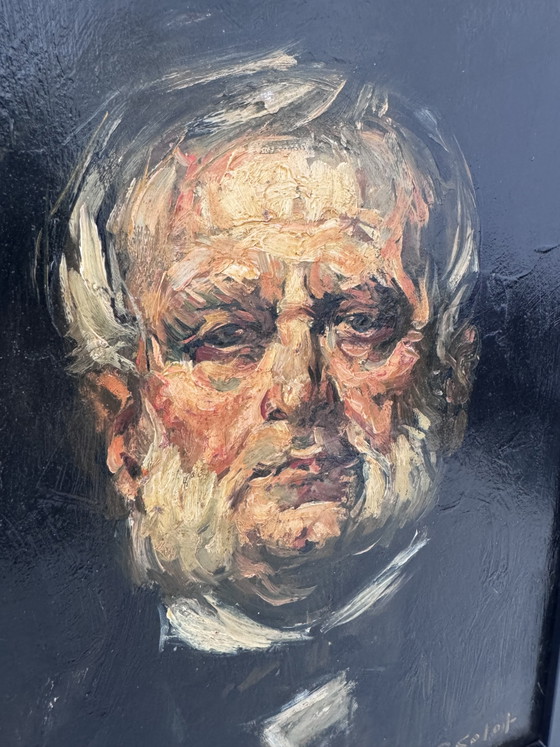Mid-Century Expressionist Portrait Painting by Robert Colot (Belgian, 1927–1993) – Paintings & Drawings, Wood (photo 4 of 5)