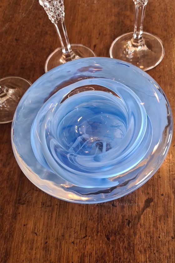 Image 1 of 1x Kosta Boda Atoll Teelichthalter schönes Hellblau.