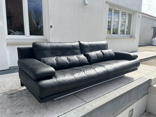 2 x Rolf Benz 6500 The classic in black as a three-seater