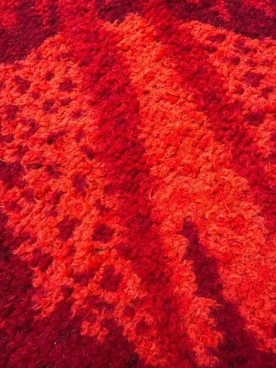 Alfombra Space Age años 60/70, Lana, Rojo (foto 3 de 15)