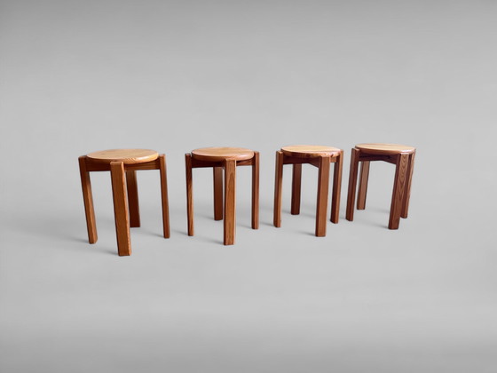 Image 1 of Softwood stool, set of 4