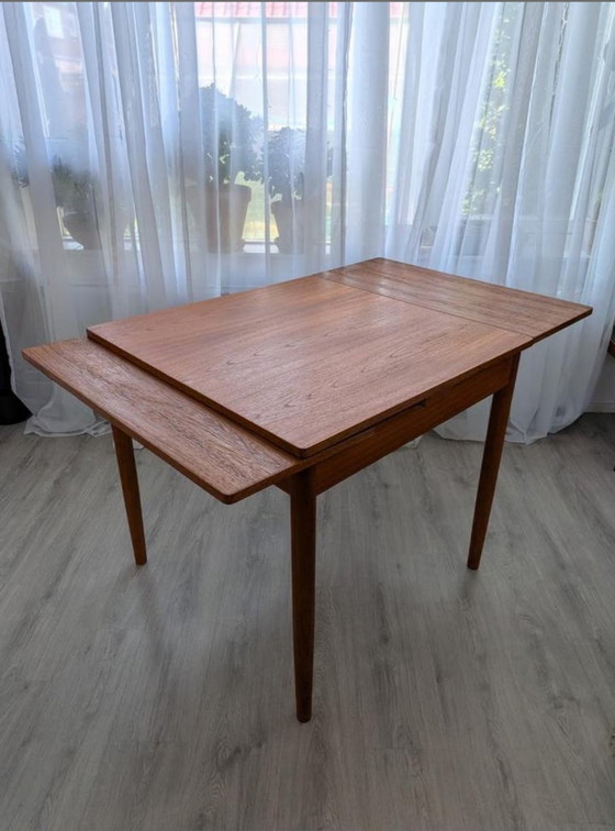 Image 1 of Vintage blond Teak 60s ext. dining table