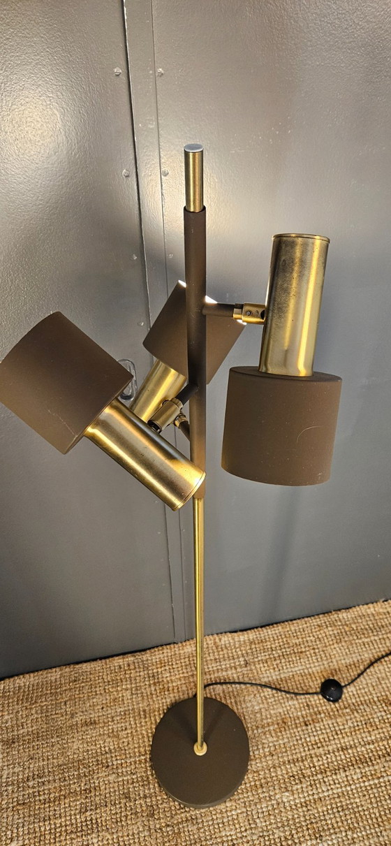 Image 1 of Vintage Solken Leuchten floor lamp - Brass - 1970s