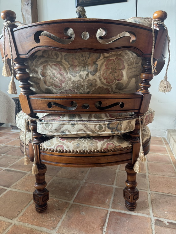 Image 1 of Giogetti Progetti fauteuil met Gobelin bekleding, Italië 1975.