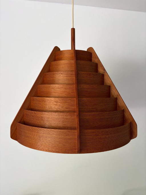 Designer pendant lamp by Hans-Agne Jakobsson for AB Ellysett Markaryd - 1960s. – hanglampen, Wood