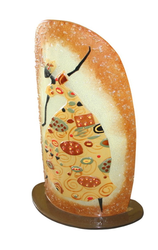 Exclusieve design glazen lamp / kunstglazen lamp – handgemaakt – ca. 45 × 32 cm – tafellampen, Glass (photo 2 of 8)