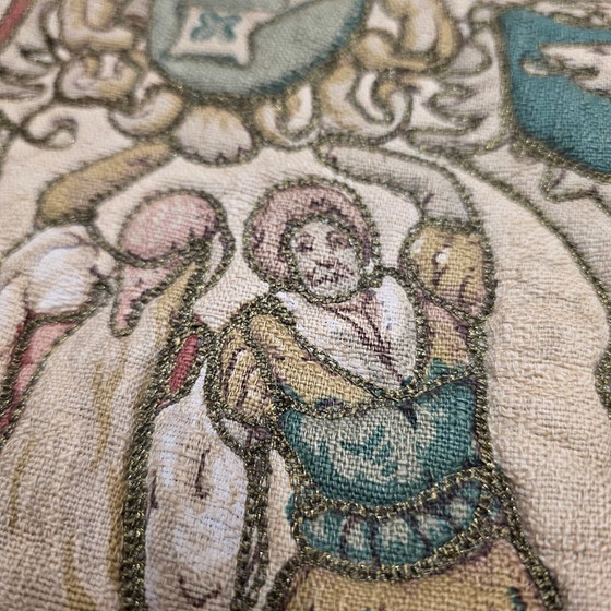 Image 1 of Vintage Rosel wandkleed met Middeleeuws decor, jaren 50