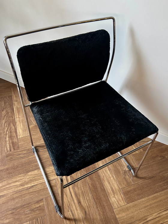 Image 1 of Set di 6 sedie Cassina Tulu in velluto a coste nero