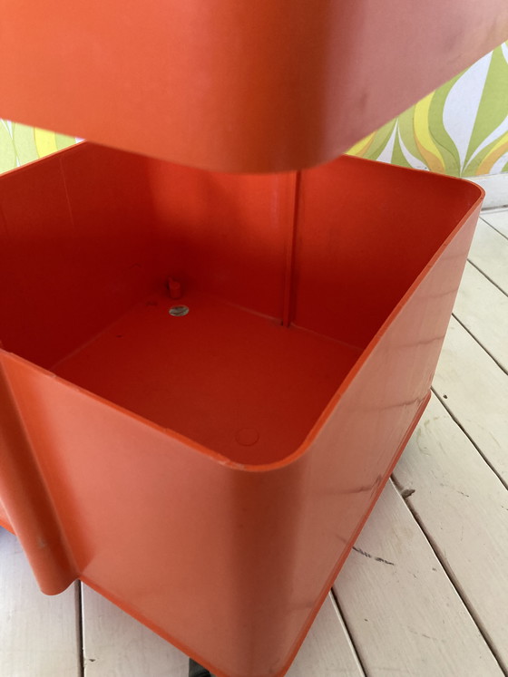 Image 1 of Carrello vintage anni '70 in plastica arancione, carrello di servizio, carrello bar