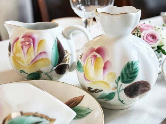 Image 1 of Lomonossow – Porzellan-Teeservice mit handbemalten Rosen