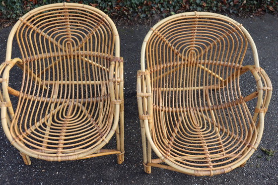 Image 1 of Paar vintage rotan fauteuils uit de jaren 60