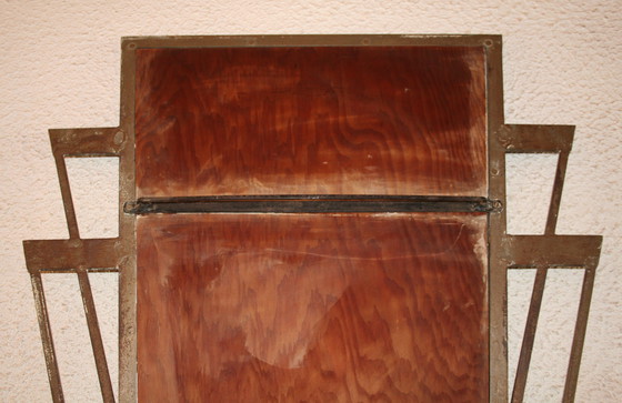 Image 1 of Metal Art Deco mirror (forged/ trapezoidal shape)