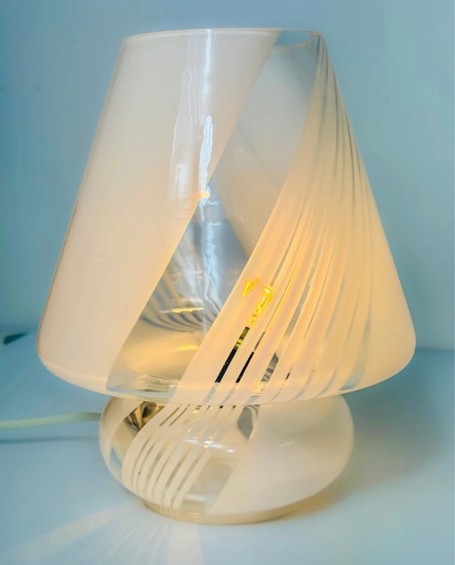 Sculptural Italian Swirl Table Lamp | 28 cm | Hand-blown Glass