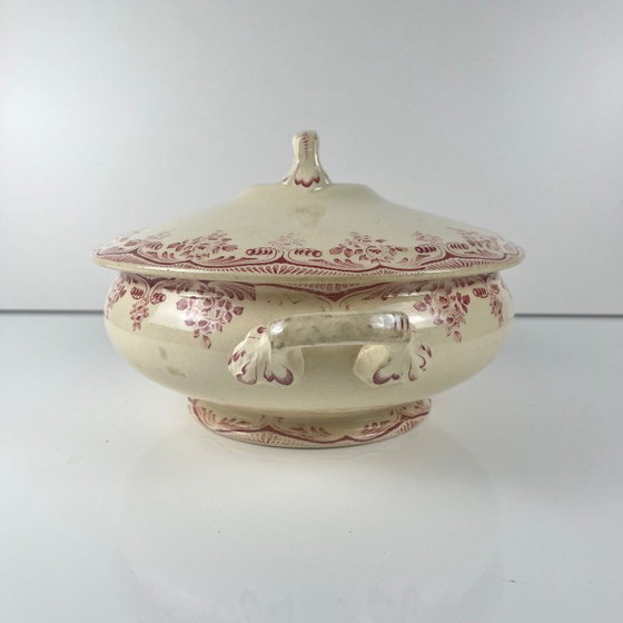 Image 1 of Soupière terre de fer Choisy le roi, faience d'art, H.Boulenger & cie., bordeaux , XIXeme s.
