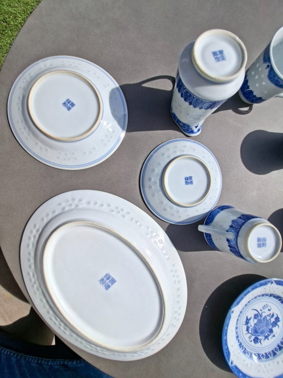 Image 1 of Servicio de arroz Jingdezhen de primera calidad de 11 piezas + 10 artículos adicionales GRATIS