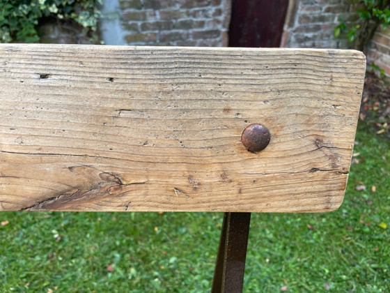 Banc vintage français avec dossier pour entrée ou jardin – Bancs de jardin, Wood, Iron (photo 14 of 19)