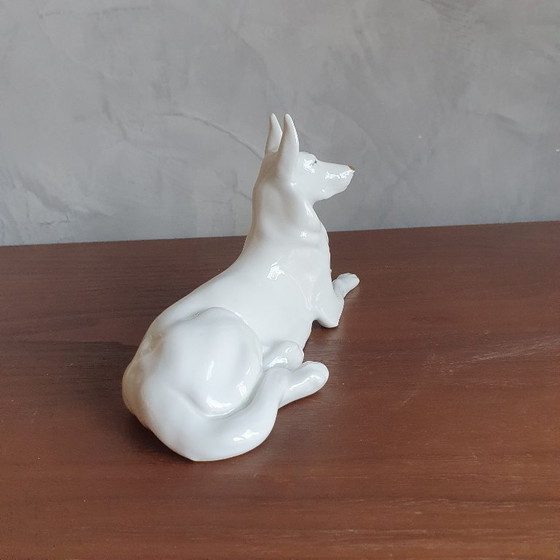 Image 1 of Cane da pastore in porcellana vintage di Hollohaza dall'Ungheria, anni '60