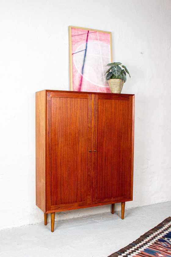 Image 1 of Vintage teakhouten dressoir/commode met lades, Erik Brouer, Deens, jaren 60.