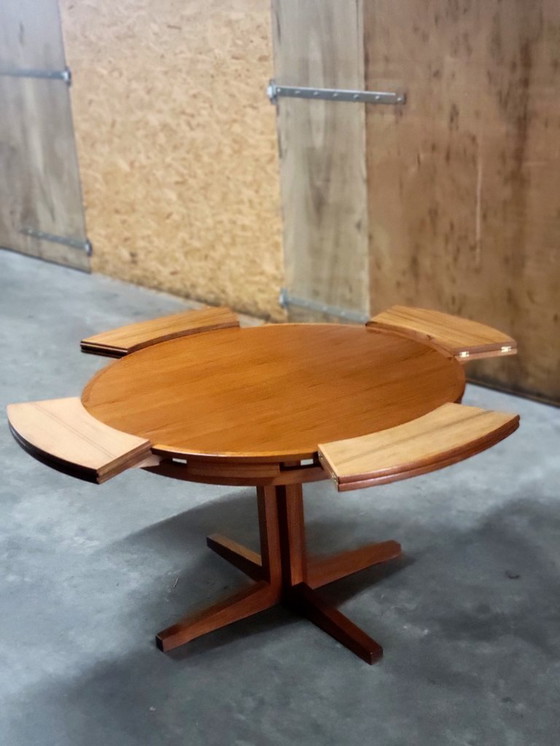 Image 1 of Dyrlund Flip Flap Lotus dining table in teak Denmark 1960