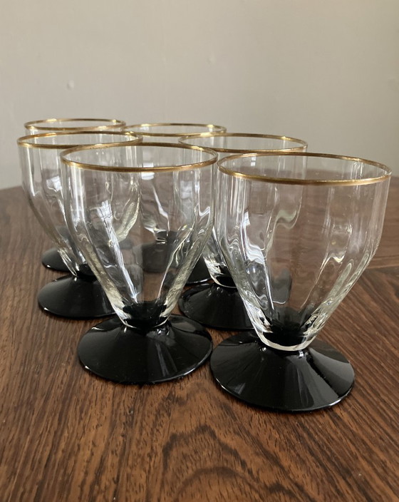 Image 1 of 6 Art Deco glasses from the 1930s