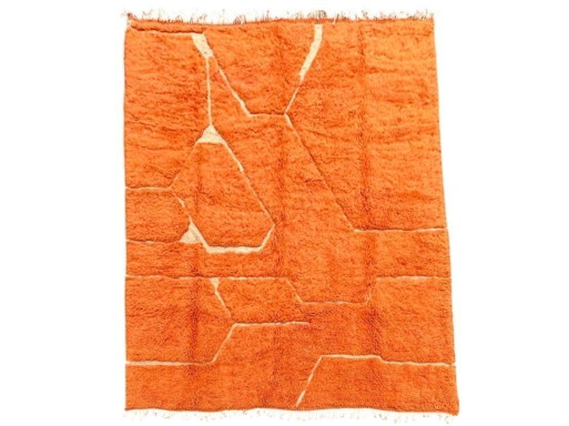 Marokkaans Mrirt-tapijt, handgemaakt van wol, 3x2 meter, op maat gemaakt, oranje Berber-tapijt, luxe dikke wollen vloerkleed